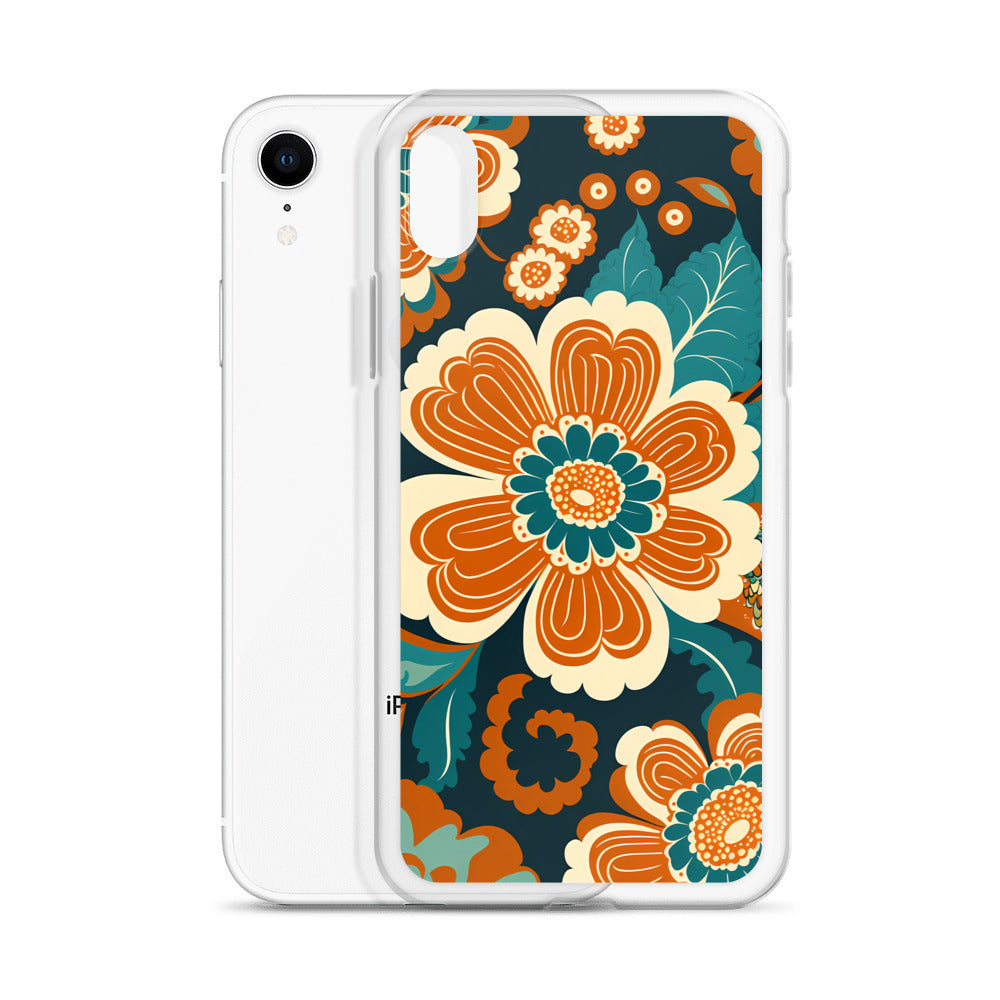 iPhone Case - Orange and Turquoise Blossom