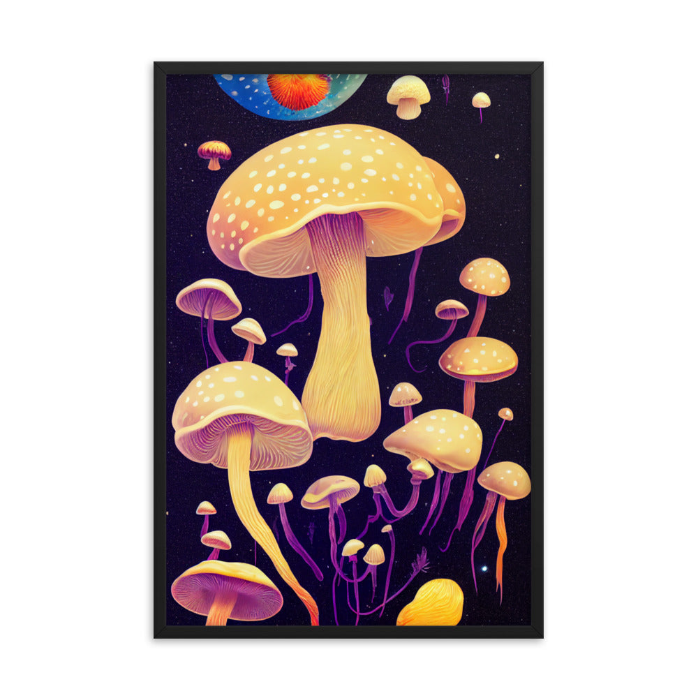 Framed photo paper poster - Mushrooms in Space