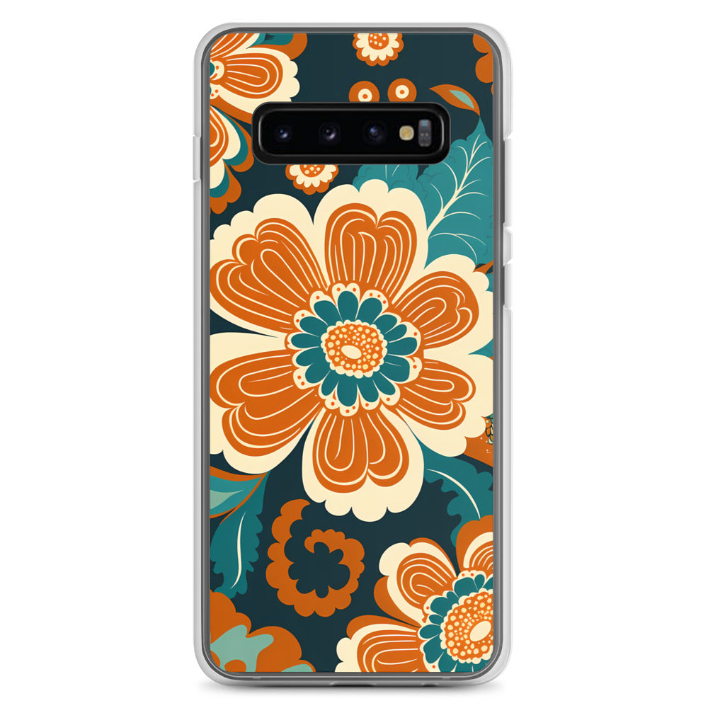 Samsung Case - Orange and Turquoise Blossom