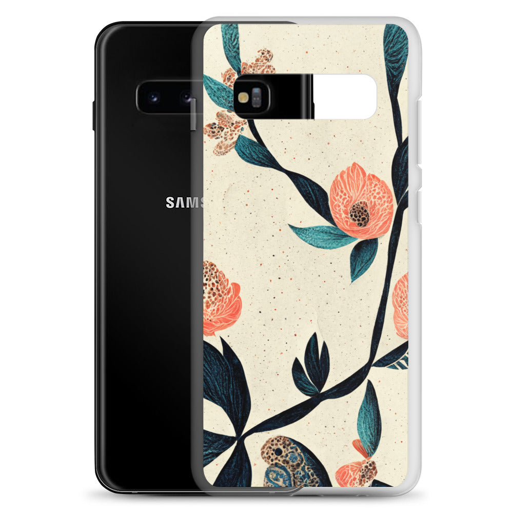 Samsung Case - Paisley Flowers on Speckled Ivory