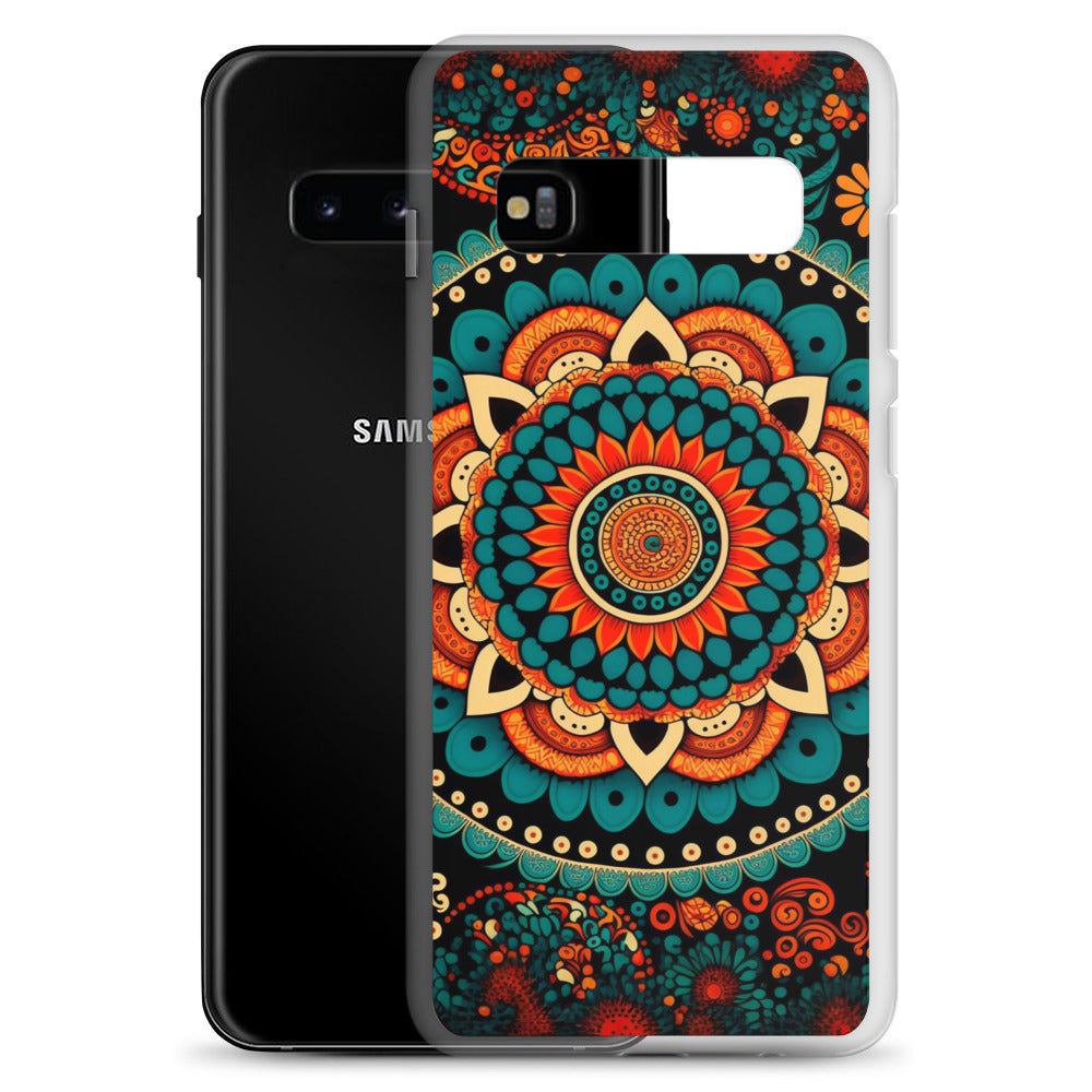 Samsung Case - Orange and Turquoise Mandala
