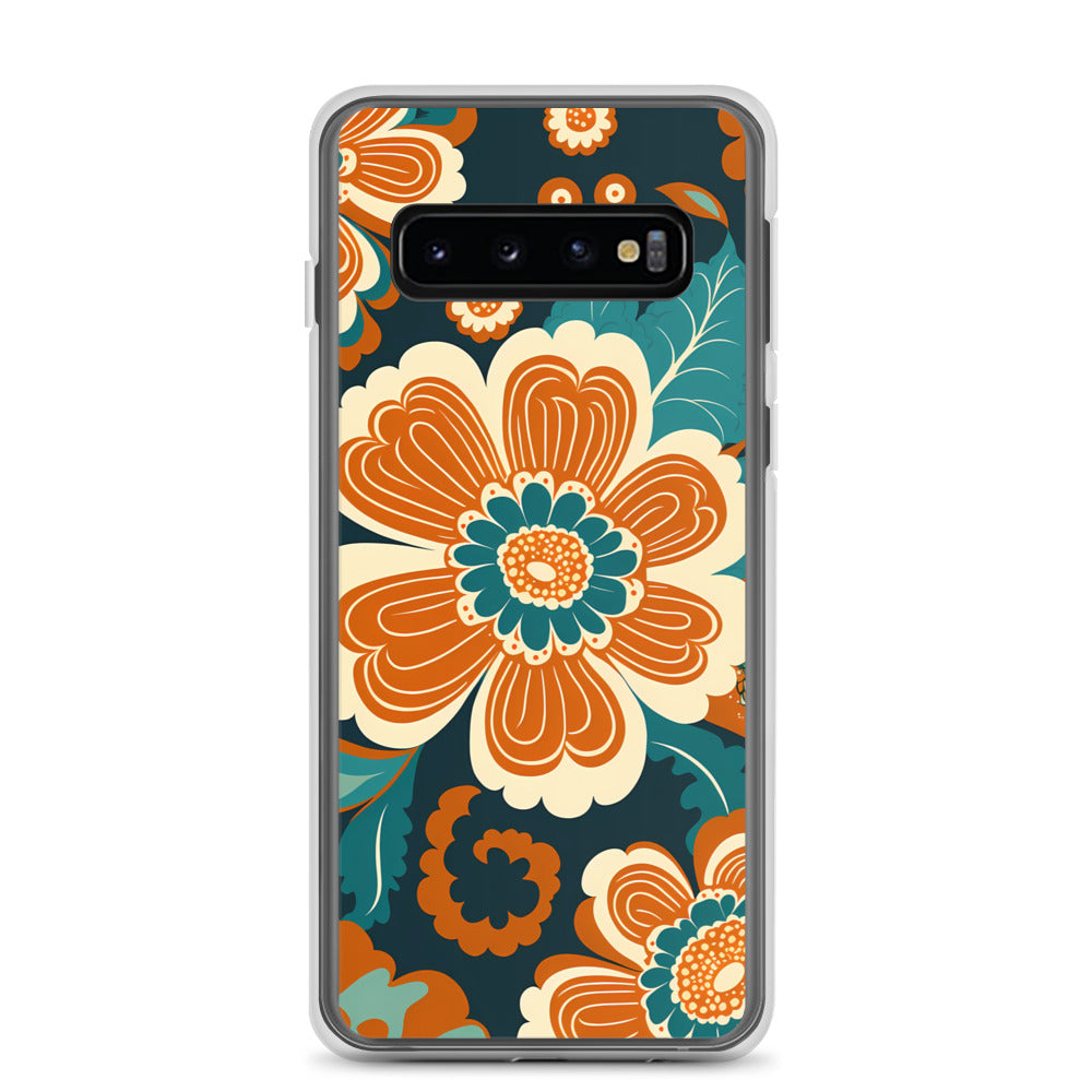 Samsung Case - Orange and Turquoise Blossom