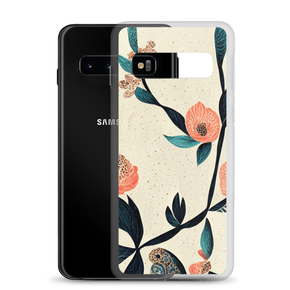 Samsung Case - Paisley Flowers on Speckled Ivory