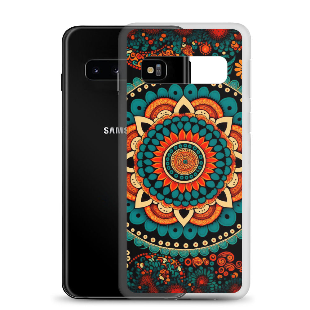 Samsung Case - Orange and Turquoise Mandala