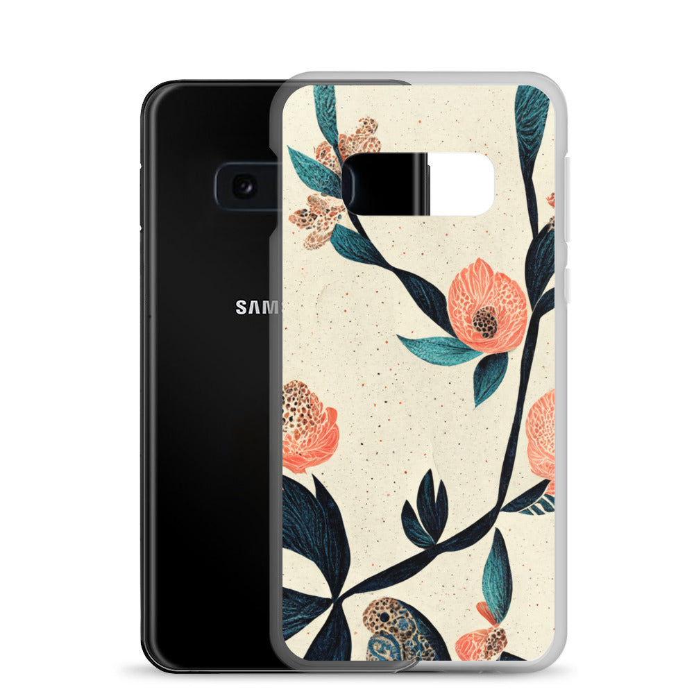 Samsung Case - Paisley Flowers on Speckled Ivory