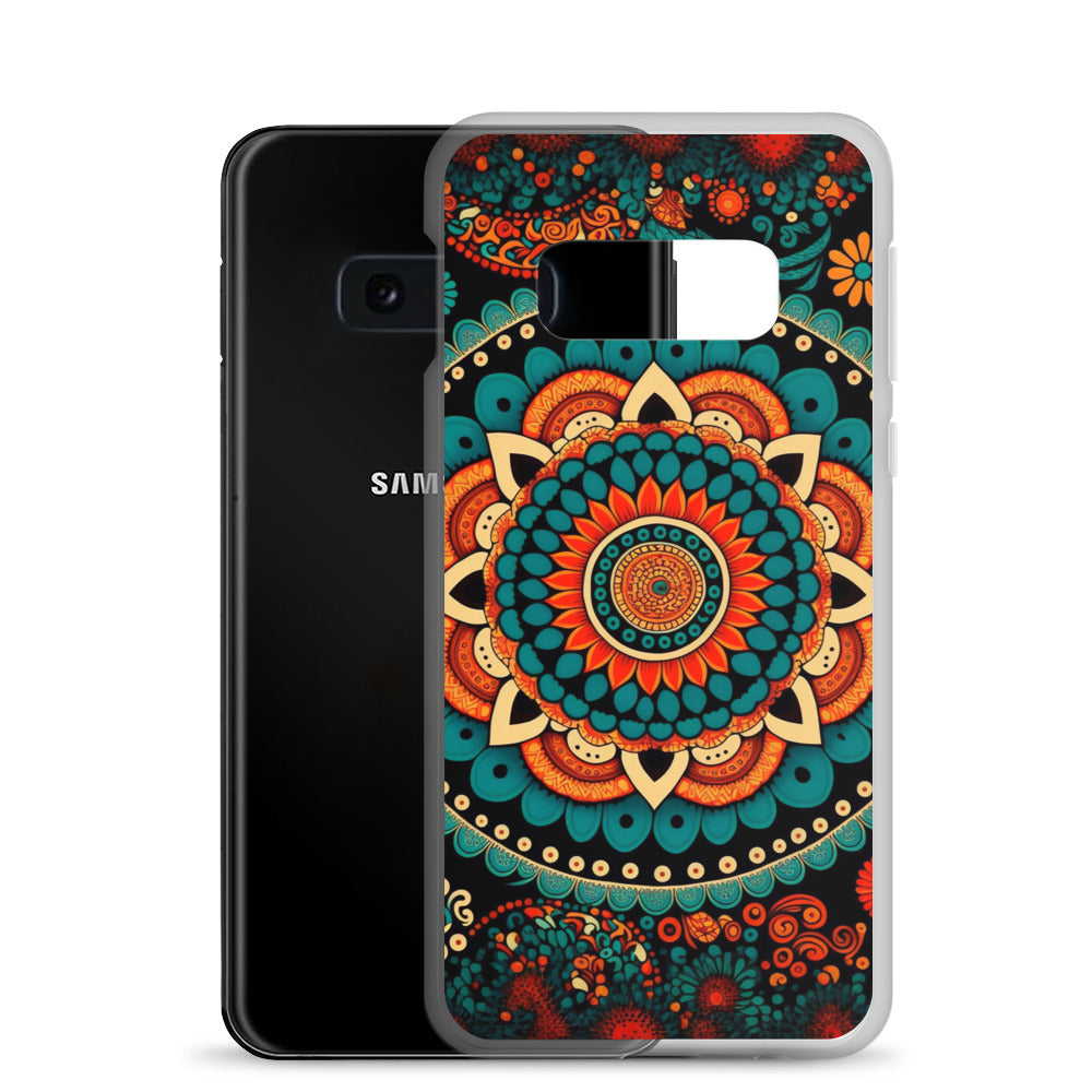 Samsung Case - Orange and Turquoise Mandala