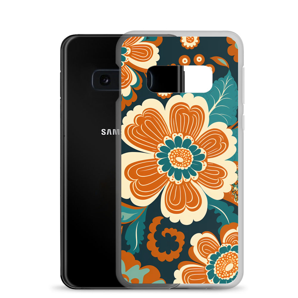 Samsung Case - Orange and Turquoise Blossom