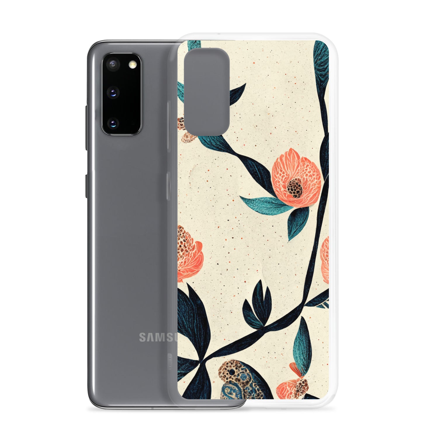 Samsung Case - Paisley Flowers on Speckled Ivory
