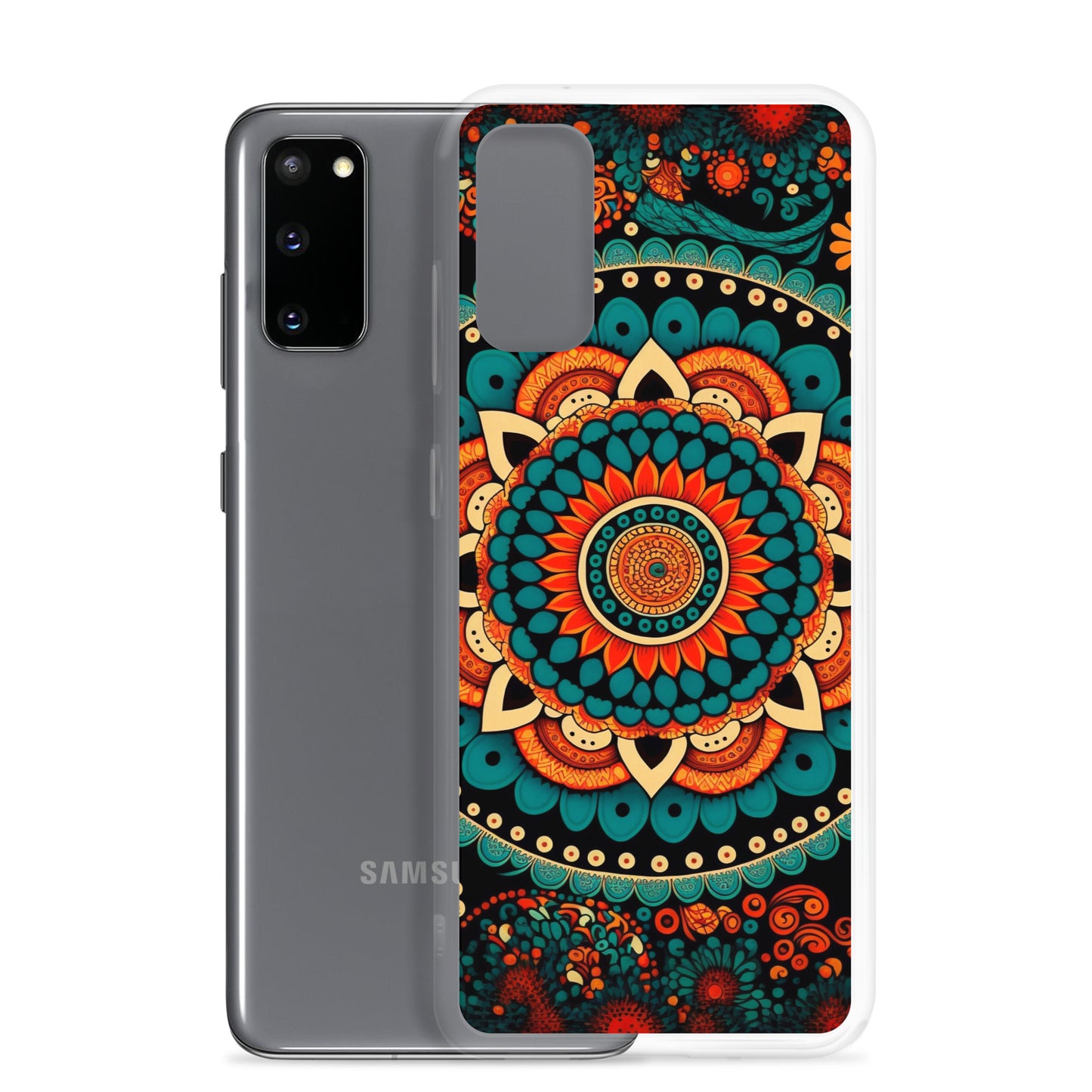 Samsung Case - Orange and Turquoise Mandala