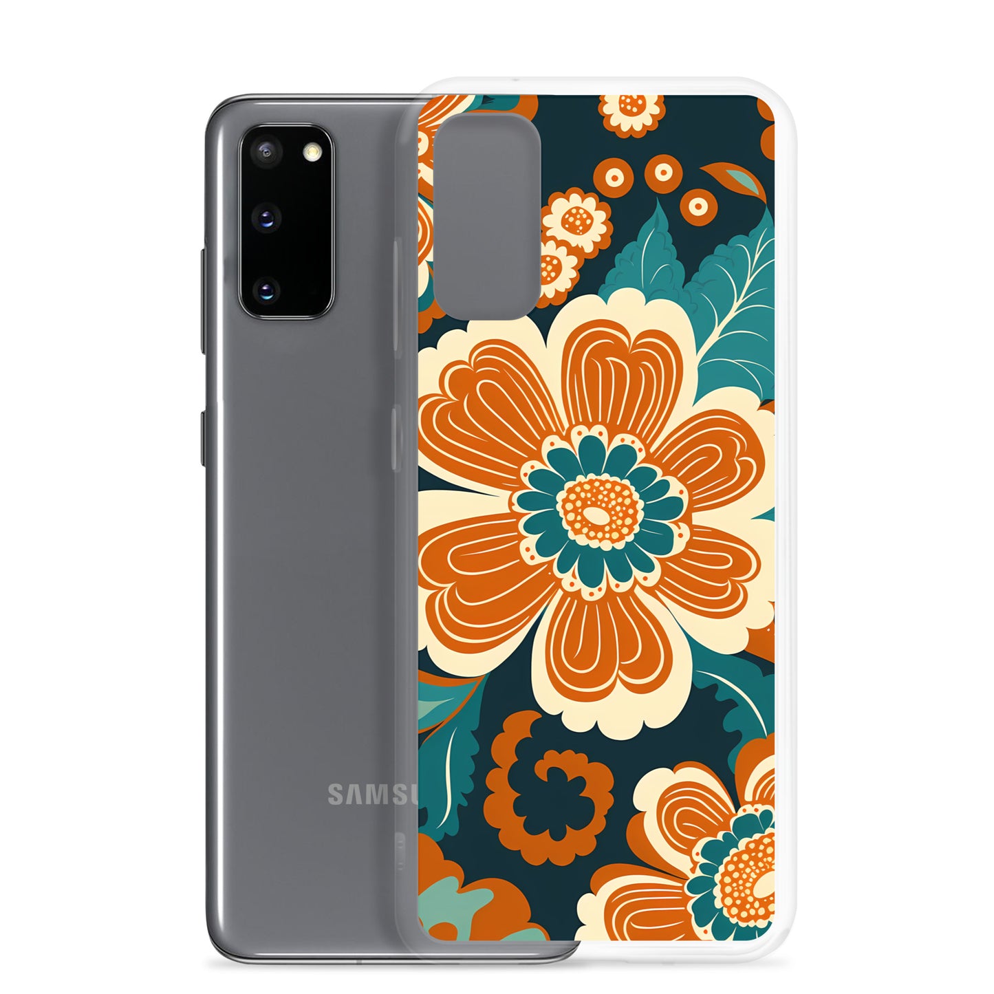 Samsung Case - Orange and Turquoise Blossom