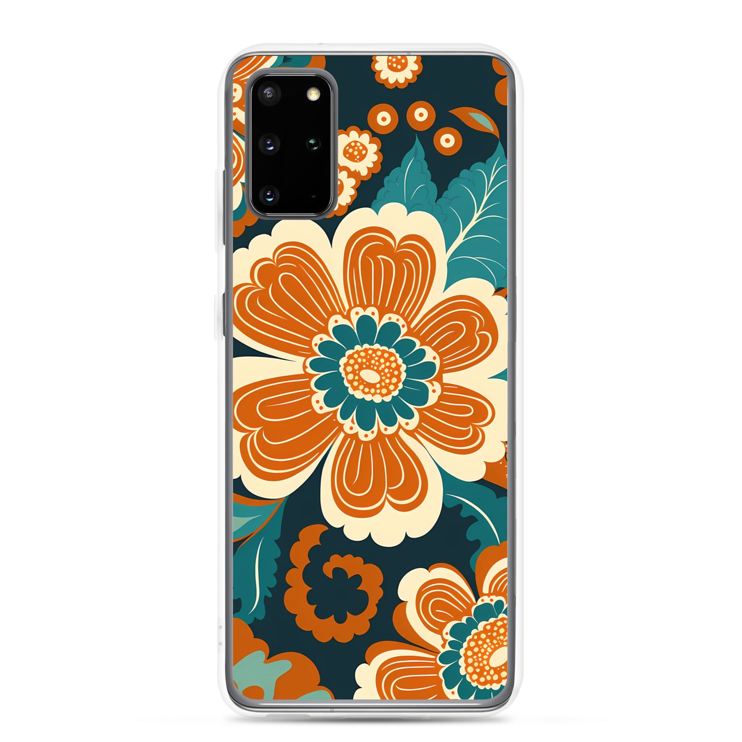 Samsung Case - Orange and Turquoise Blossom