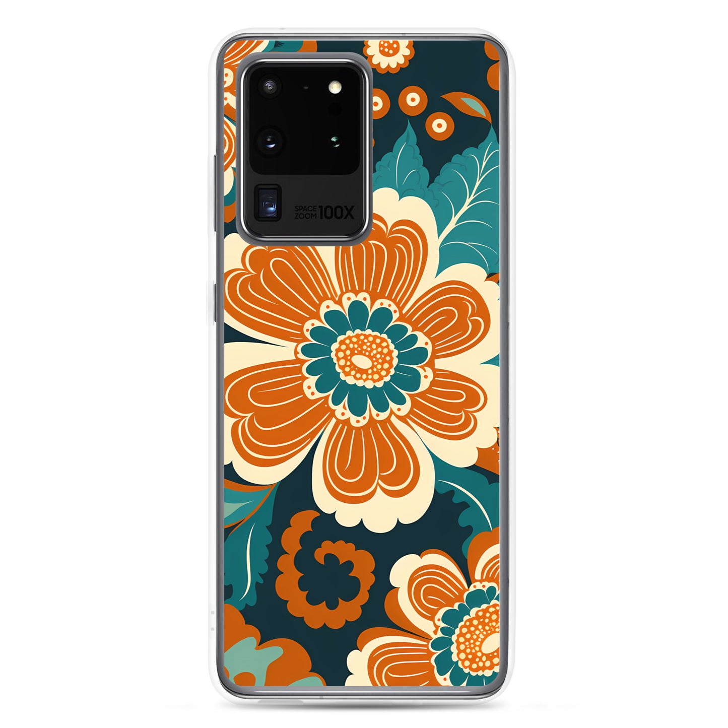 Samsung Case - Orange and Turquoise Blossom