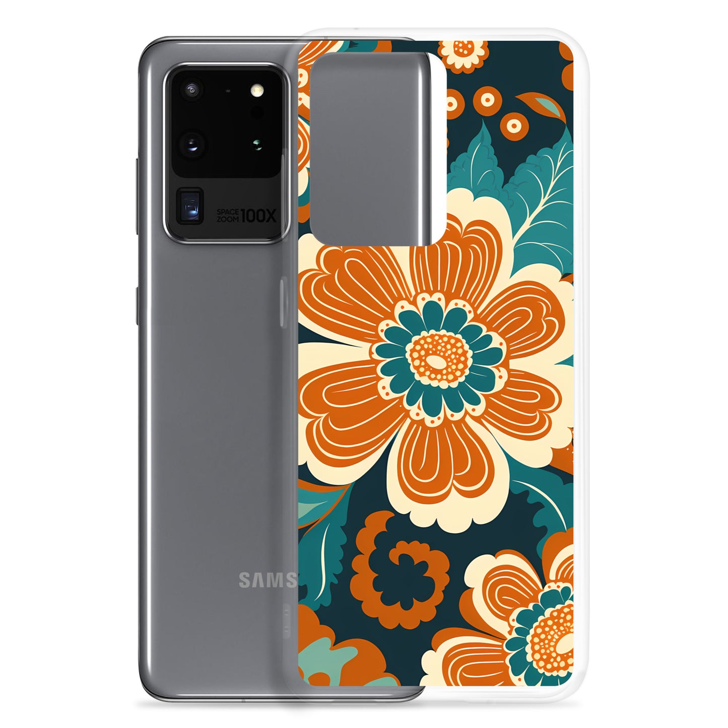Samsung Case - Orange and Turquoise Blossom