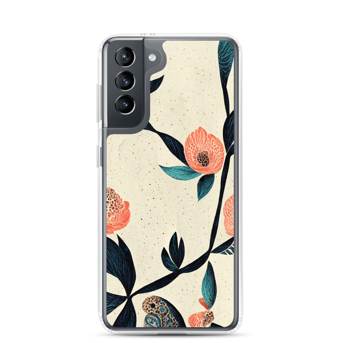 Samsung Case - Paisley Flowers on Speckled Ivory