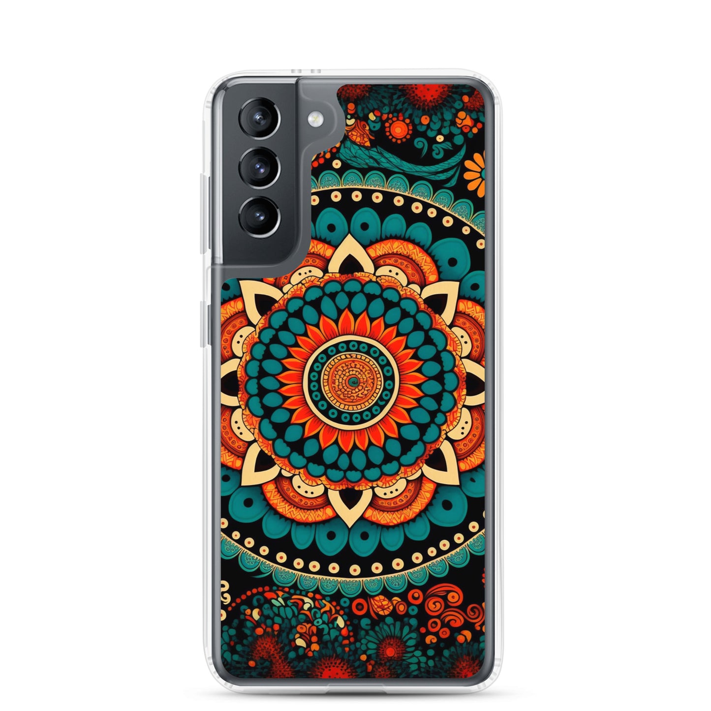Samsung Case - Orange and Turquoise Mandala