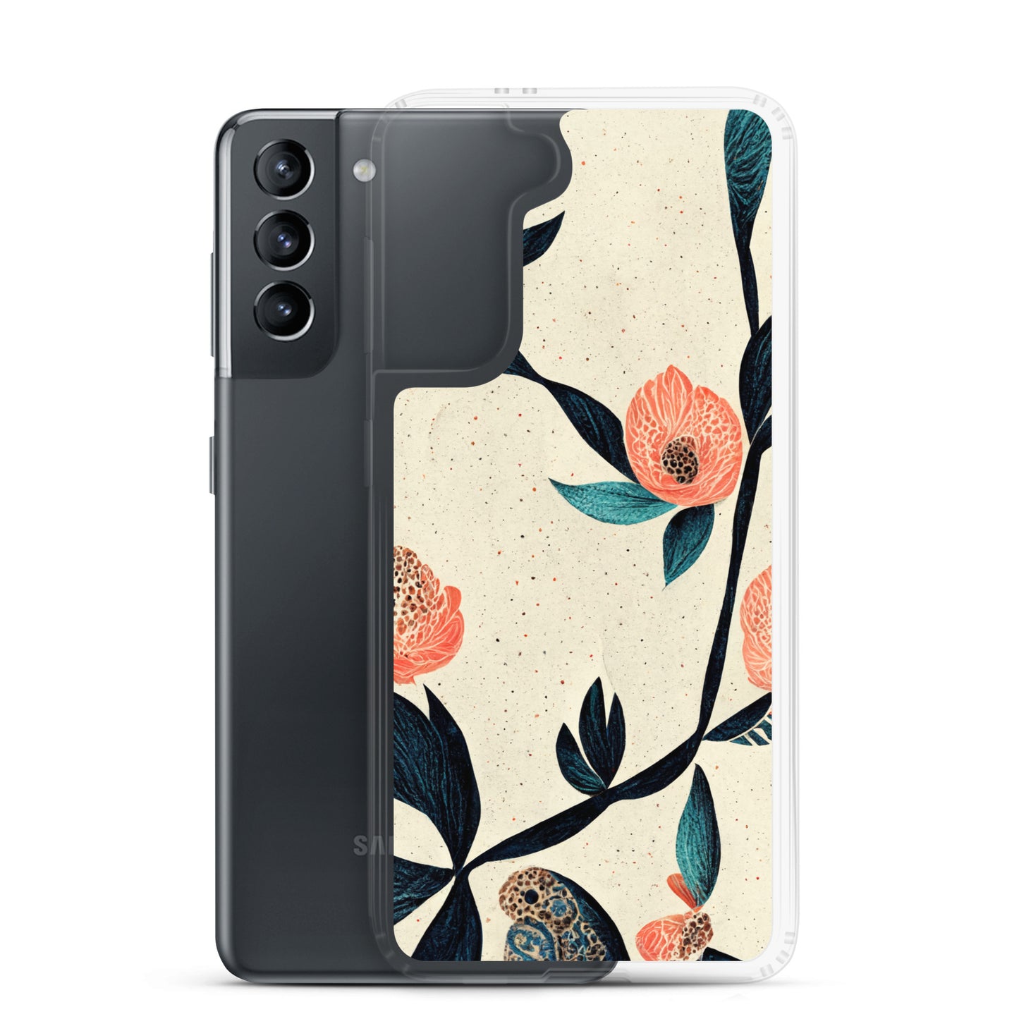 Samsung Case - Paisley Flowers on Speckled Ivory