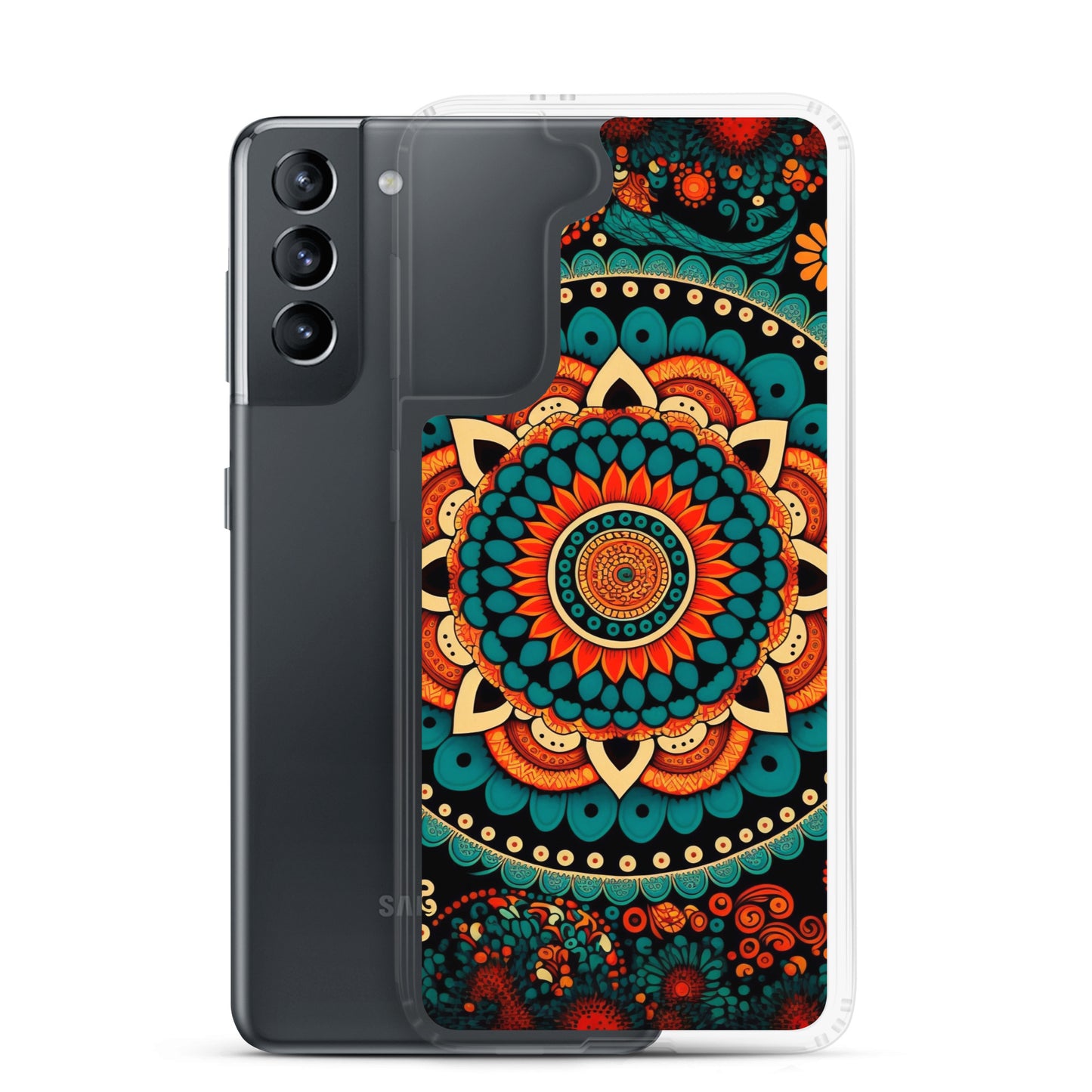 Samsung Case - Orange and Turquoise Mandala