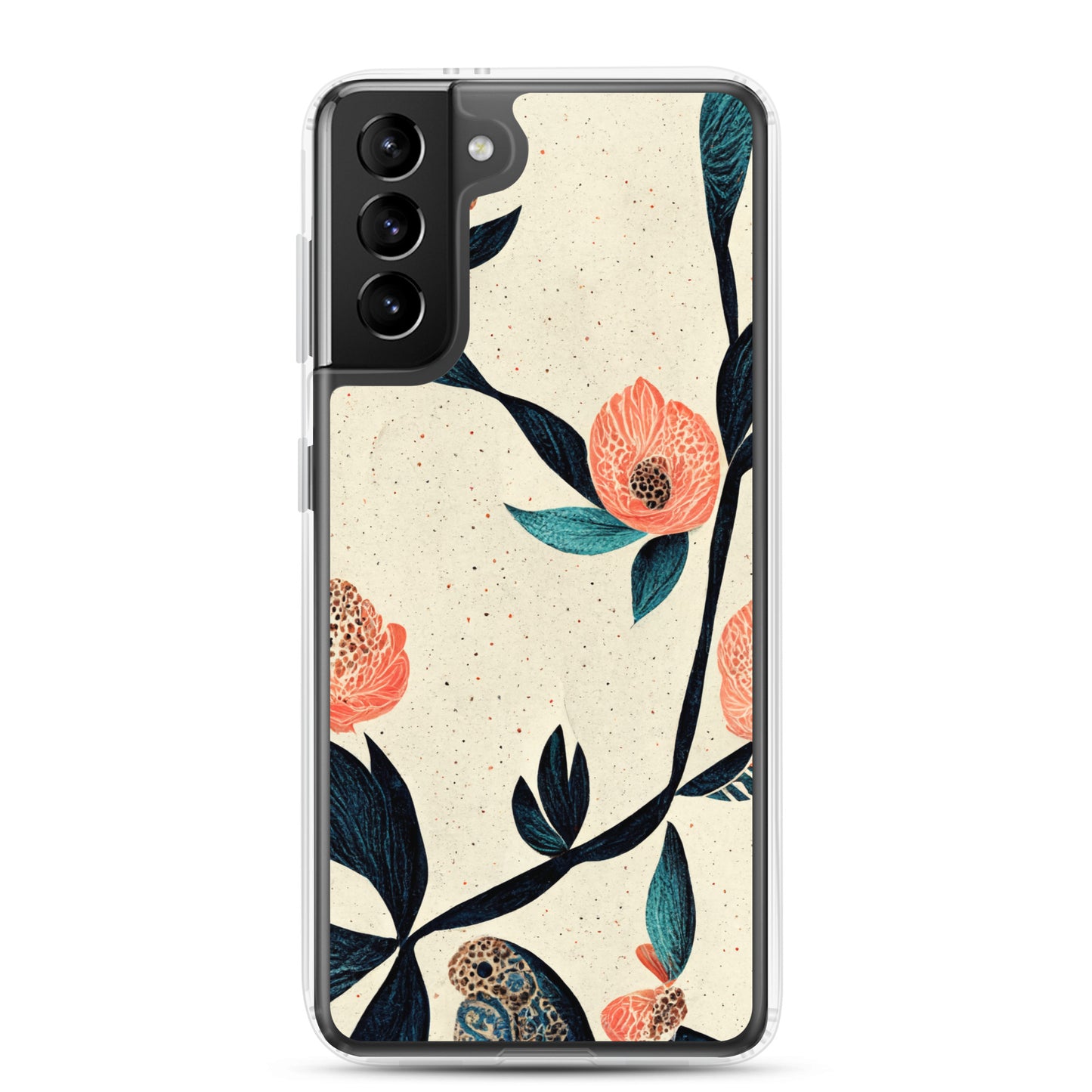 Samsung Case - Paisley Flowers on Speckled Ivory