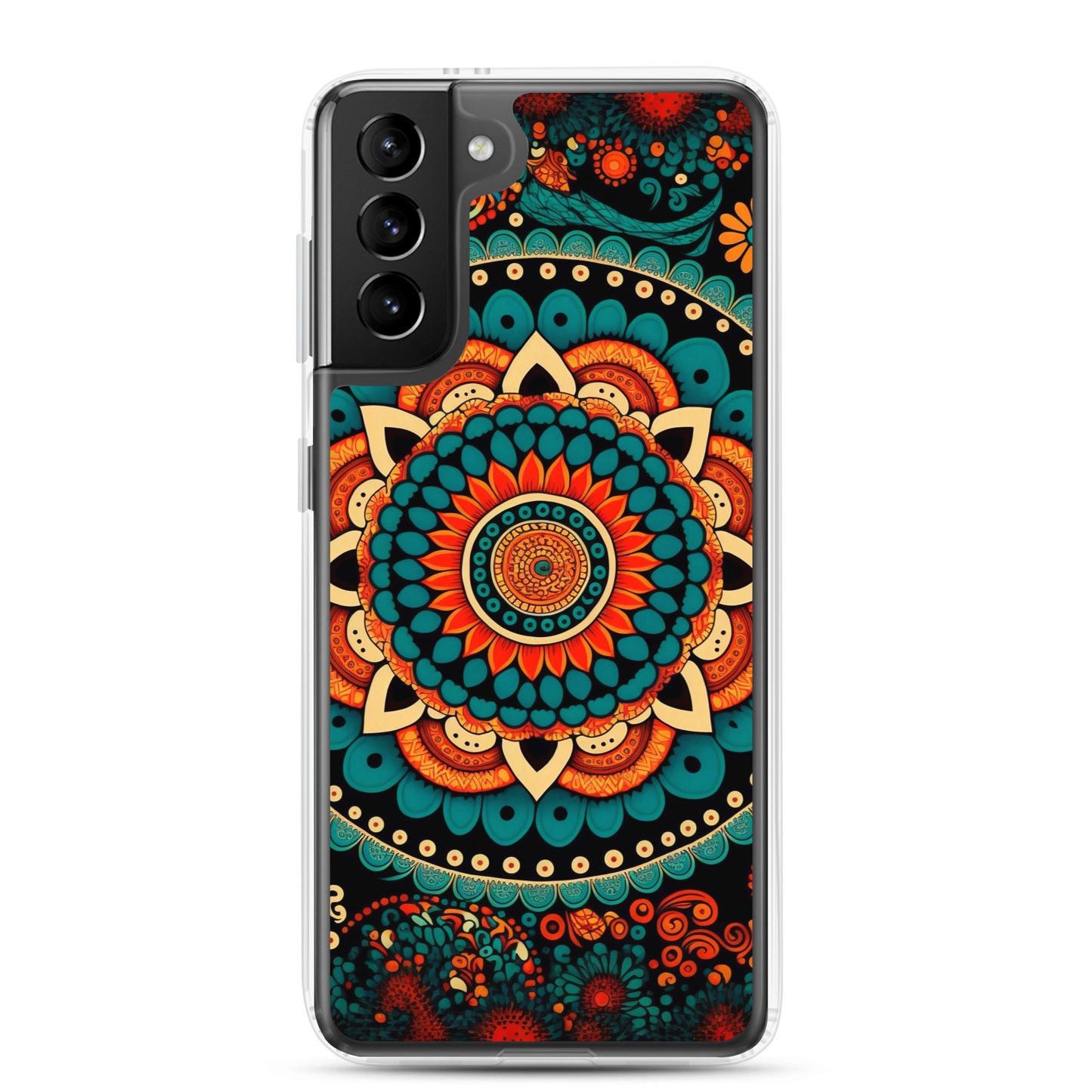 Samsung Case - Orange and Turquoise Mandala
