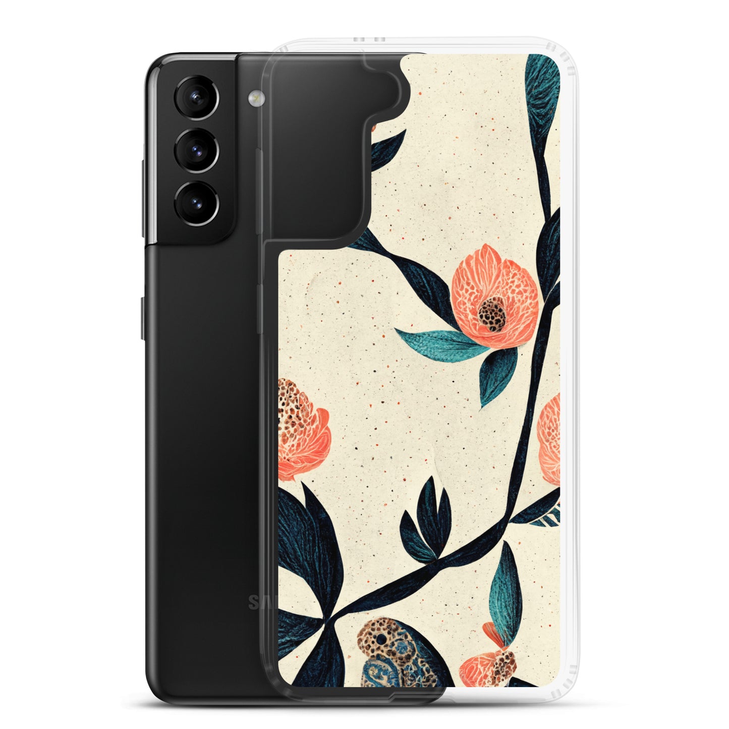 Samsung Case - Paisley Flowers on Speckled Ivory