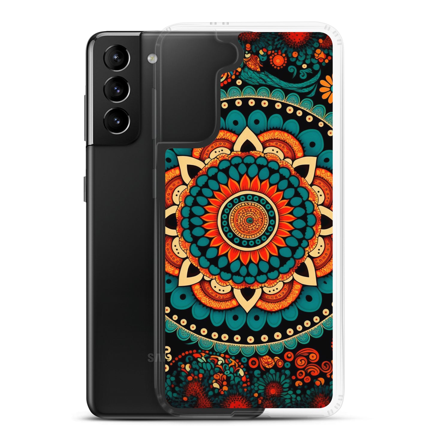 Samsung Case - Orange and Turquoise Mandala