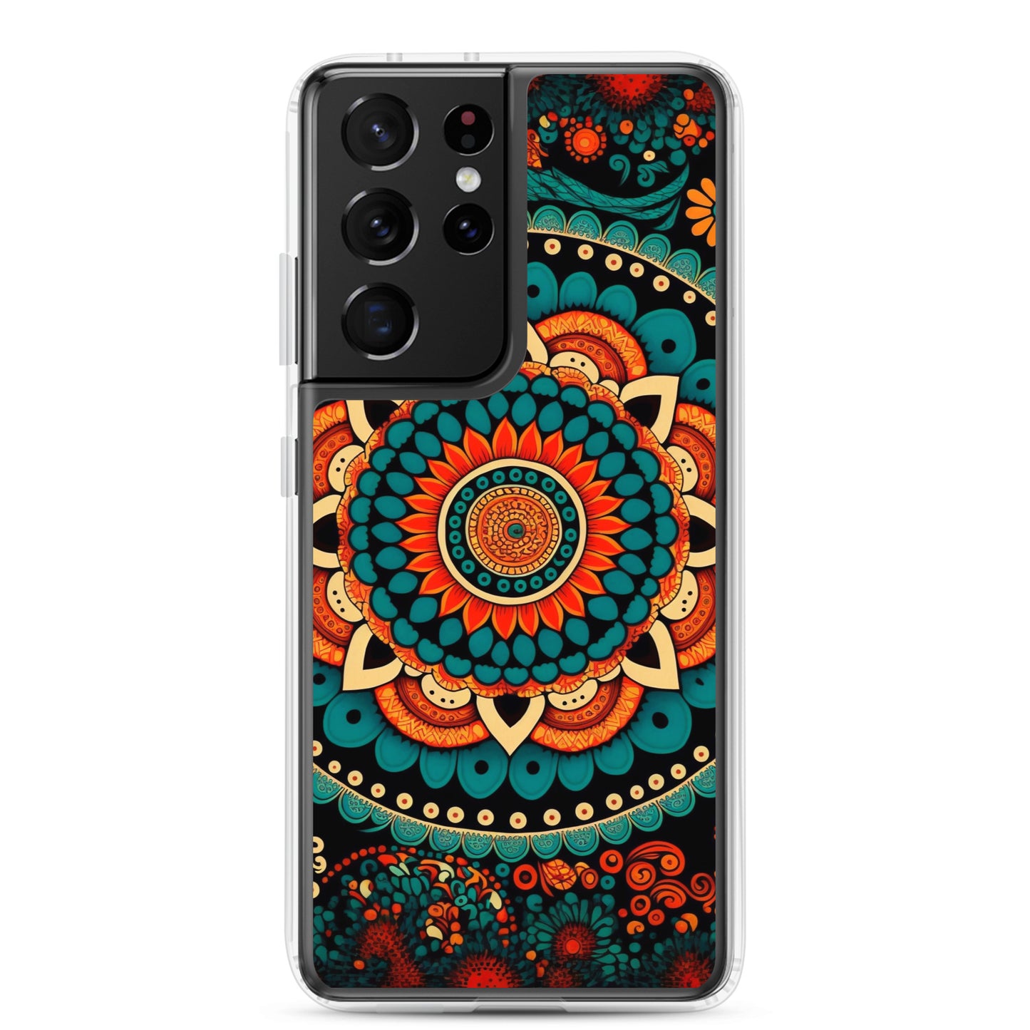 Samsung Case - Orange and Turquoise Mandala