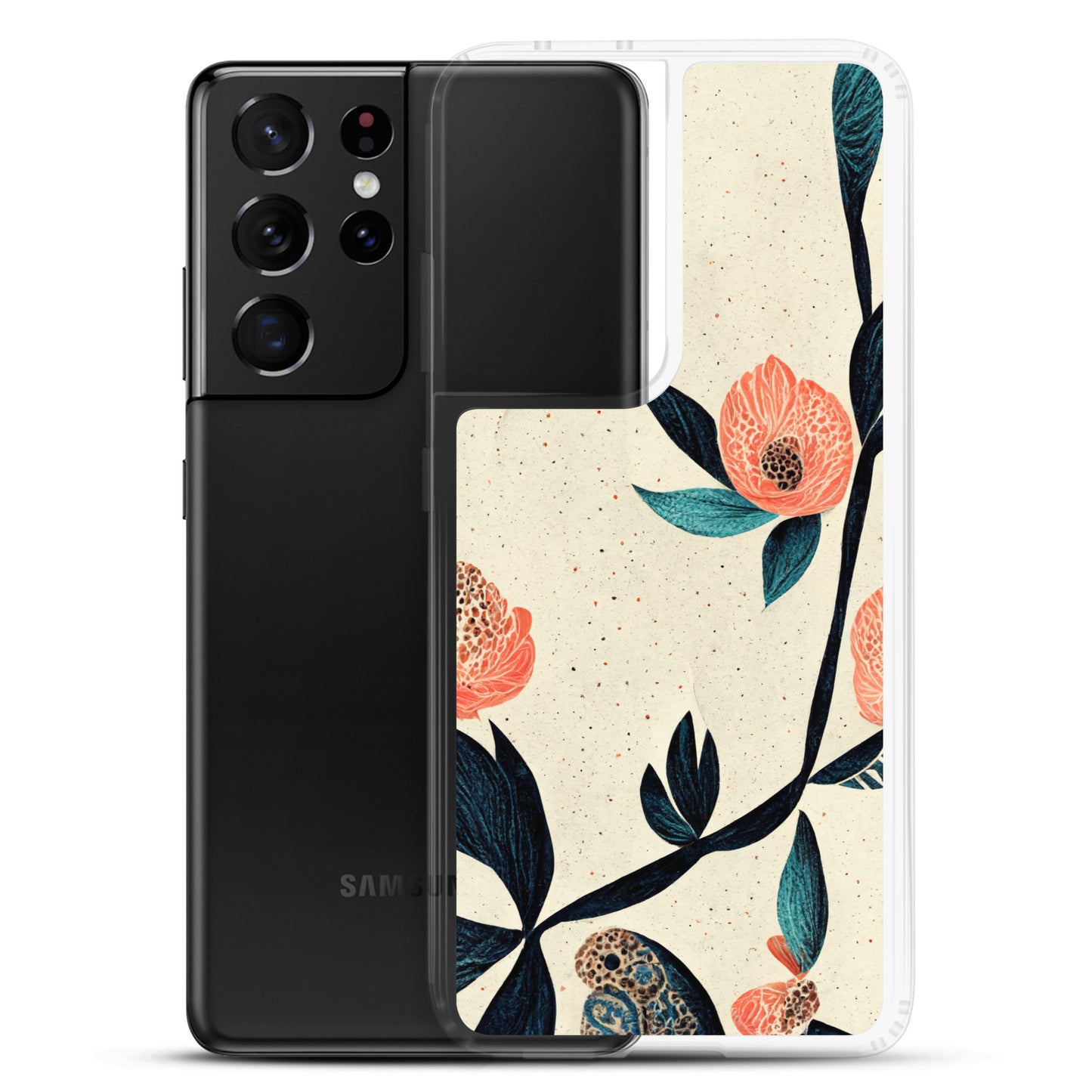 Samsung Case - Paisley Flowers on Speckled Ivory