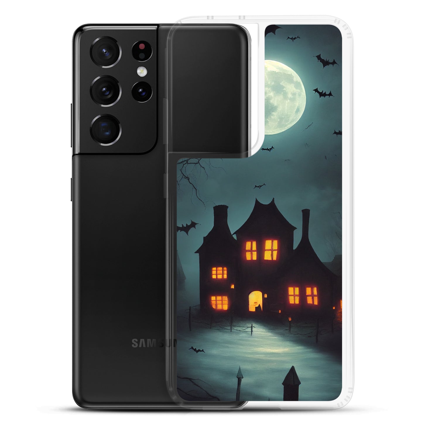 Samsung Case - Halloween Spooky House Under the Moon