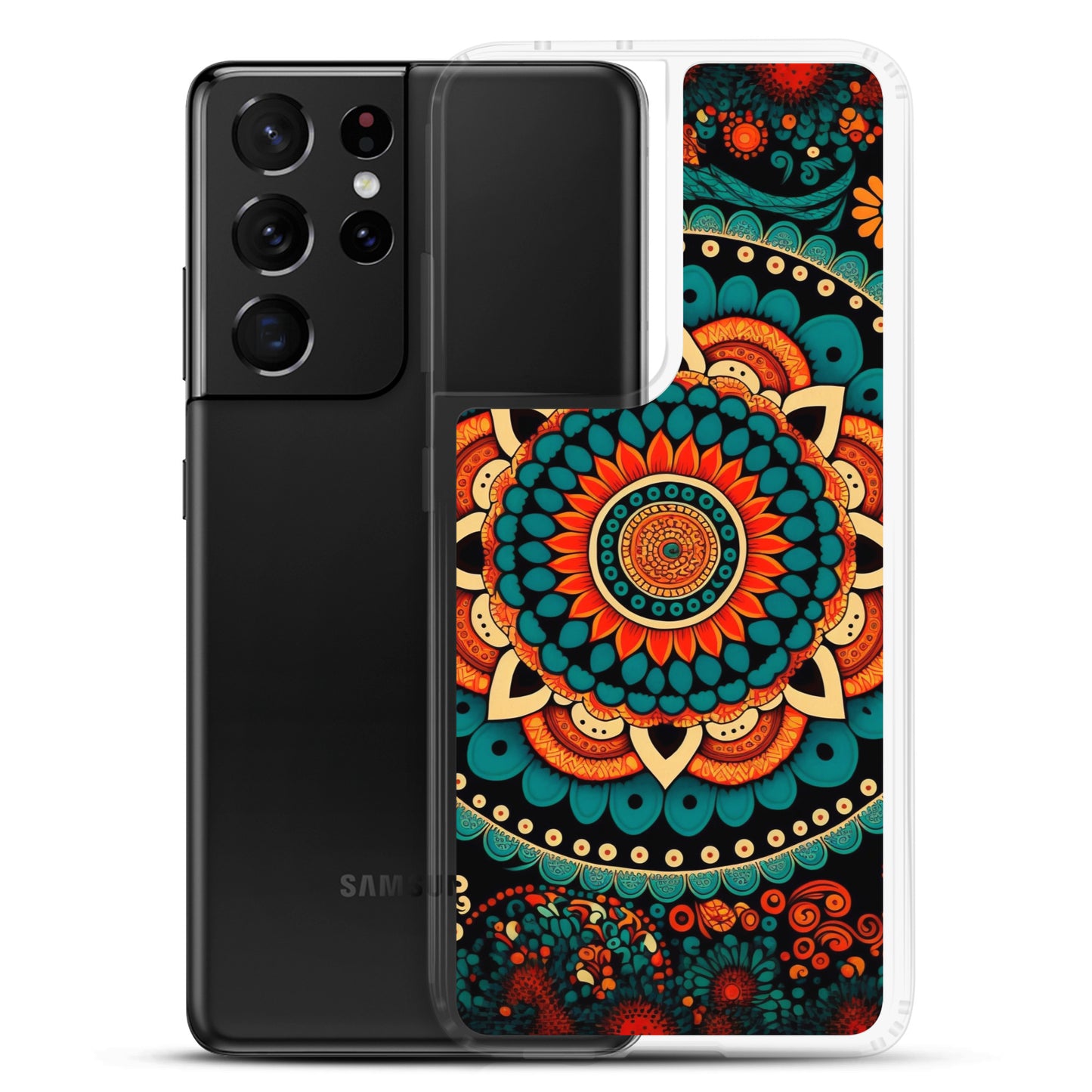 Samsung Case - Orange and Turquoise Mandala