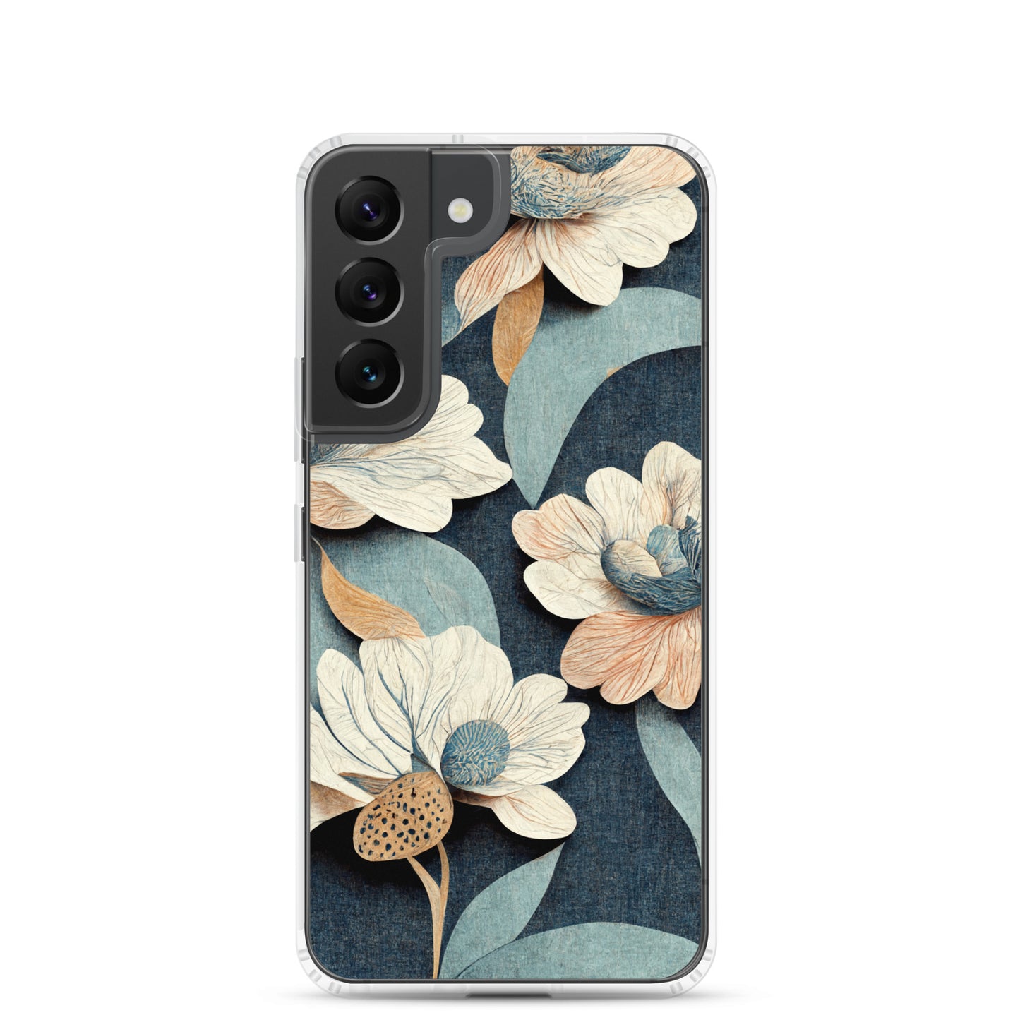Samsung Case - Floral on Muted Blues