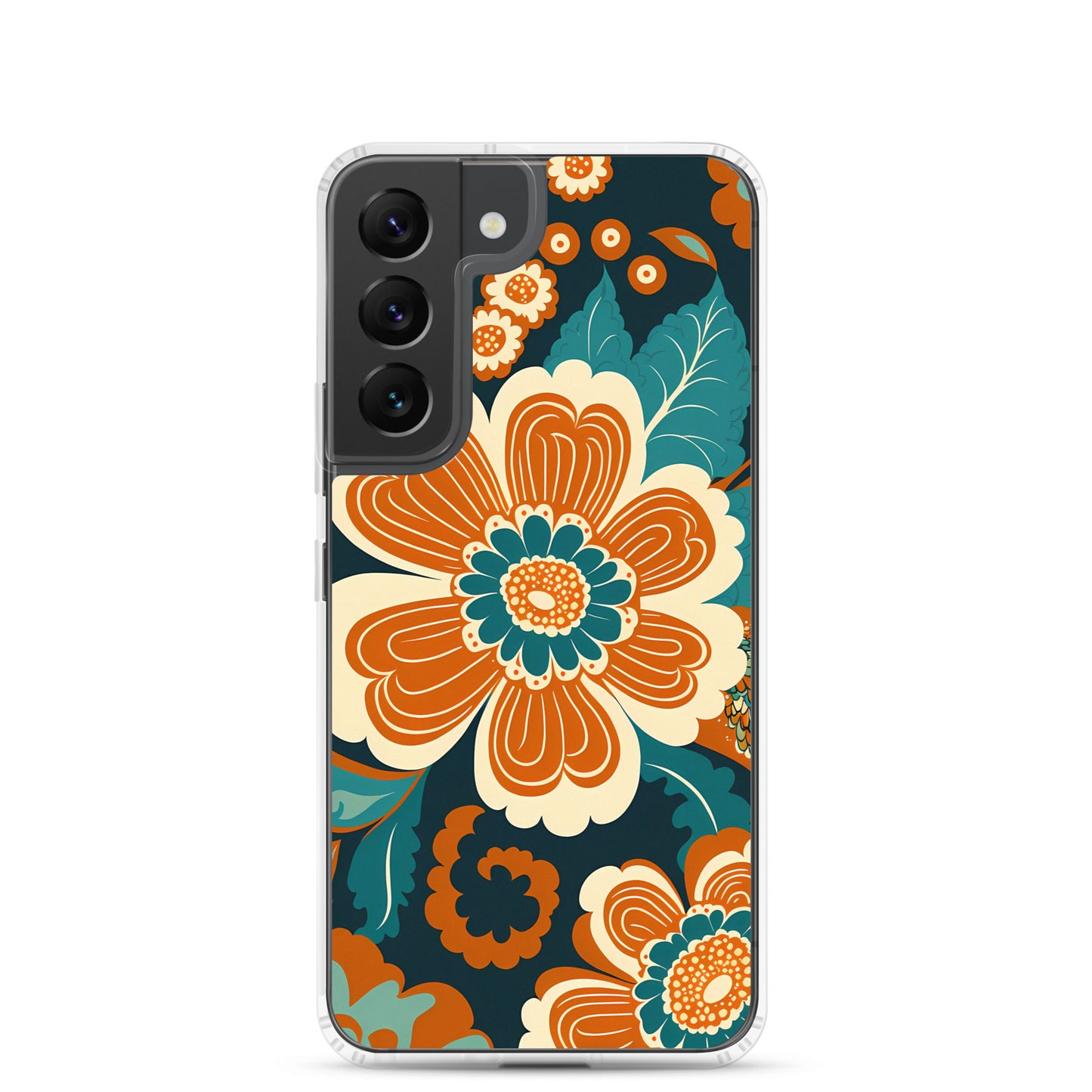 Samsung Case - Orange and Turquoise Blossom