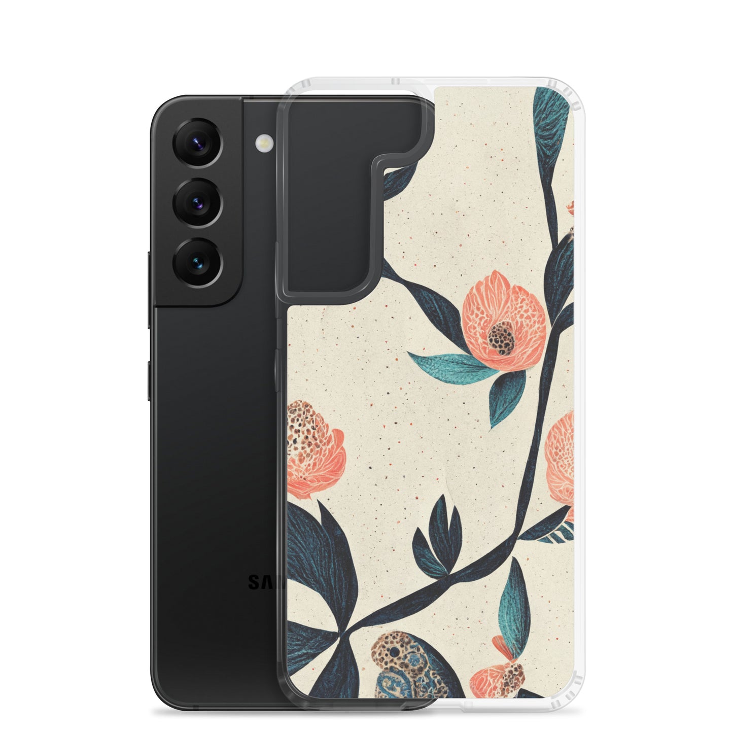 Samsung Case - Paisley Flowers on Speckled Ivory
