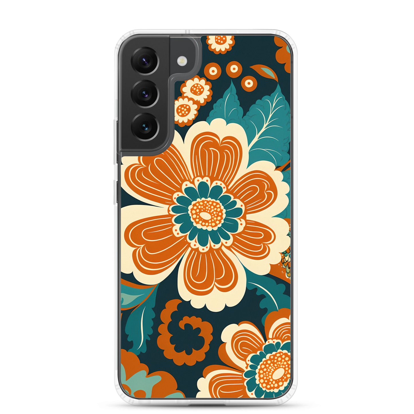 Samsung Case - Orange and Turquoise Blossom