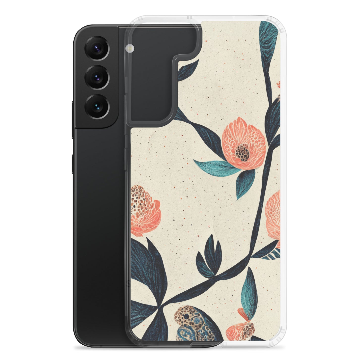 Samsung Case - Paisley Flowers on Speckled Ivory