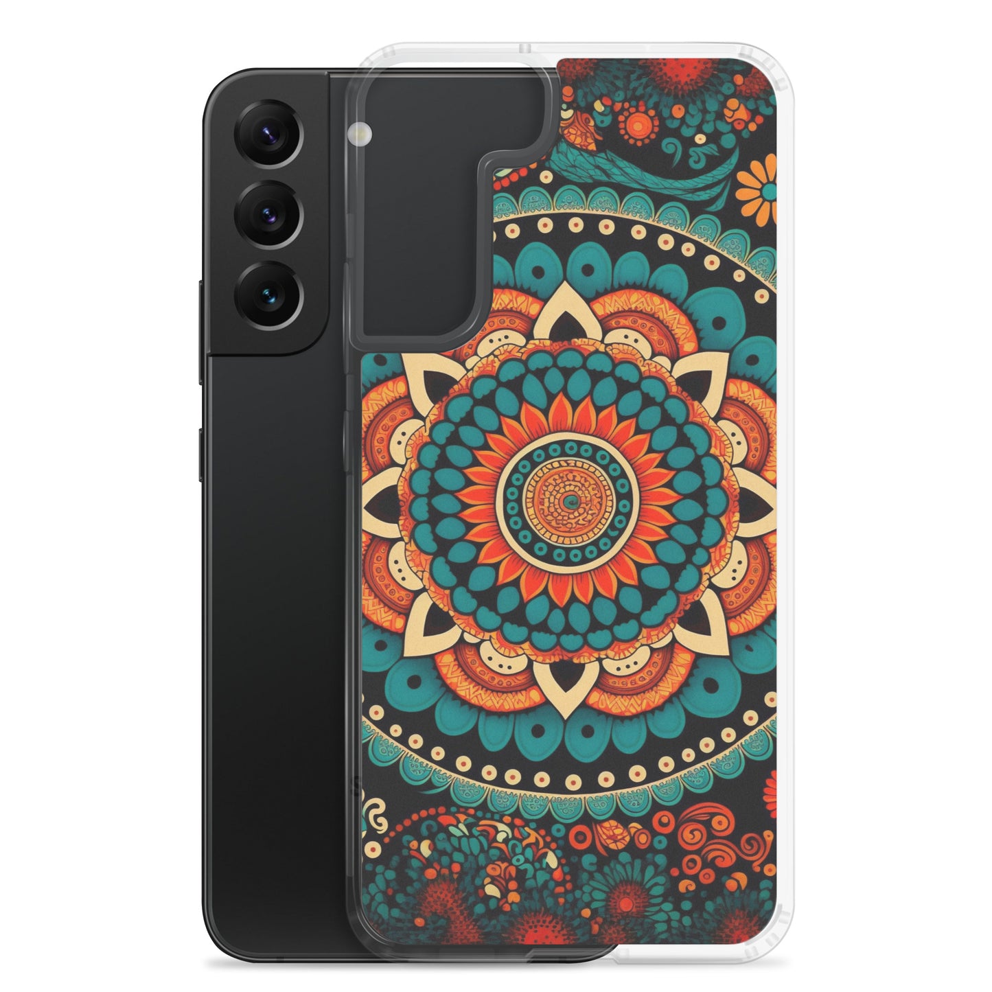 Samsung Case - Orange and Turquoise Mandala
