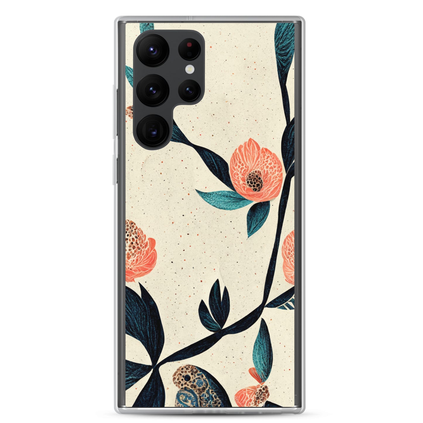 Samsung Case - Paisley Flowers on Speckled Ivory