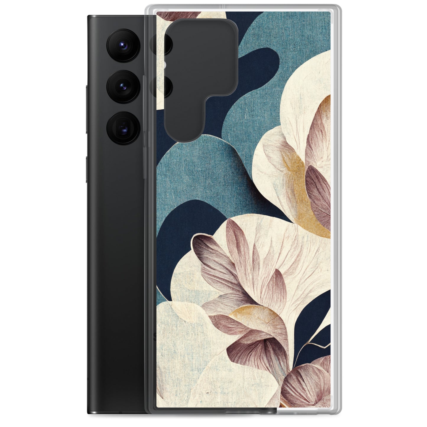 Samsung Case - Large Florals on Blue