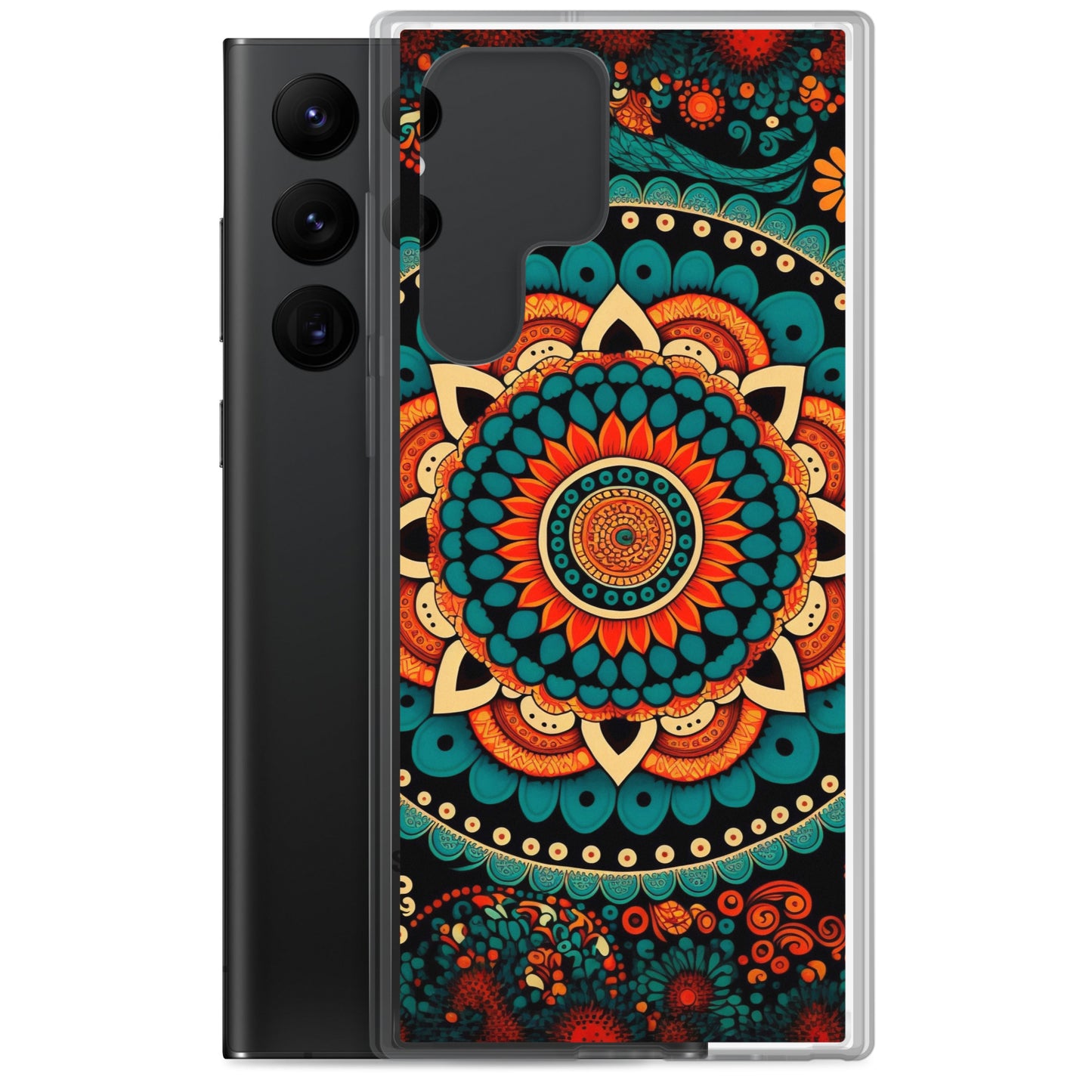 Samsung Case - Orange and Turquoise Mandala