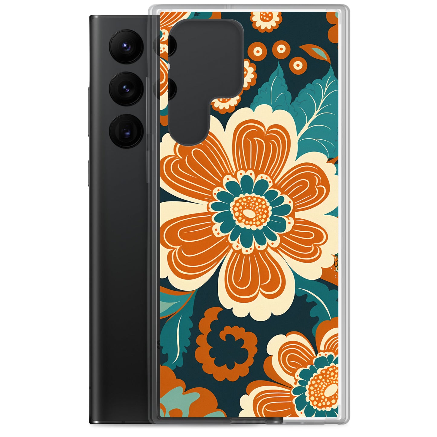 Samsung Case - Orange and Turquoise Blossom