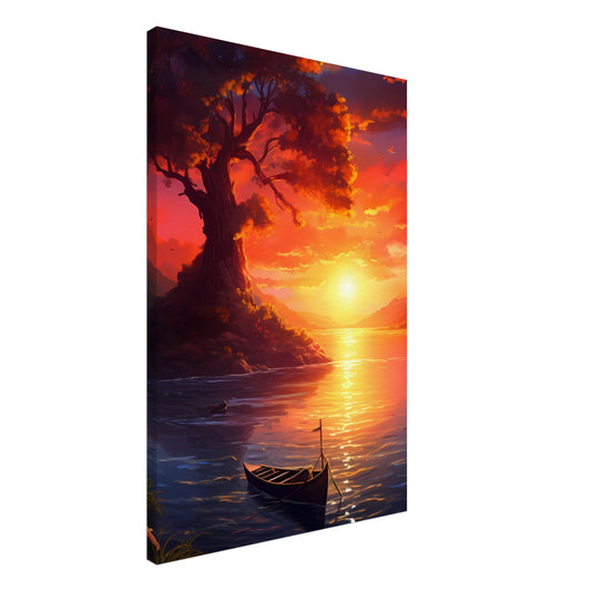 Canvas Wall Art - Solitary Sunset Serenade