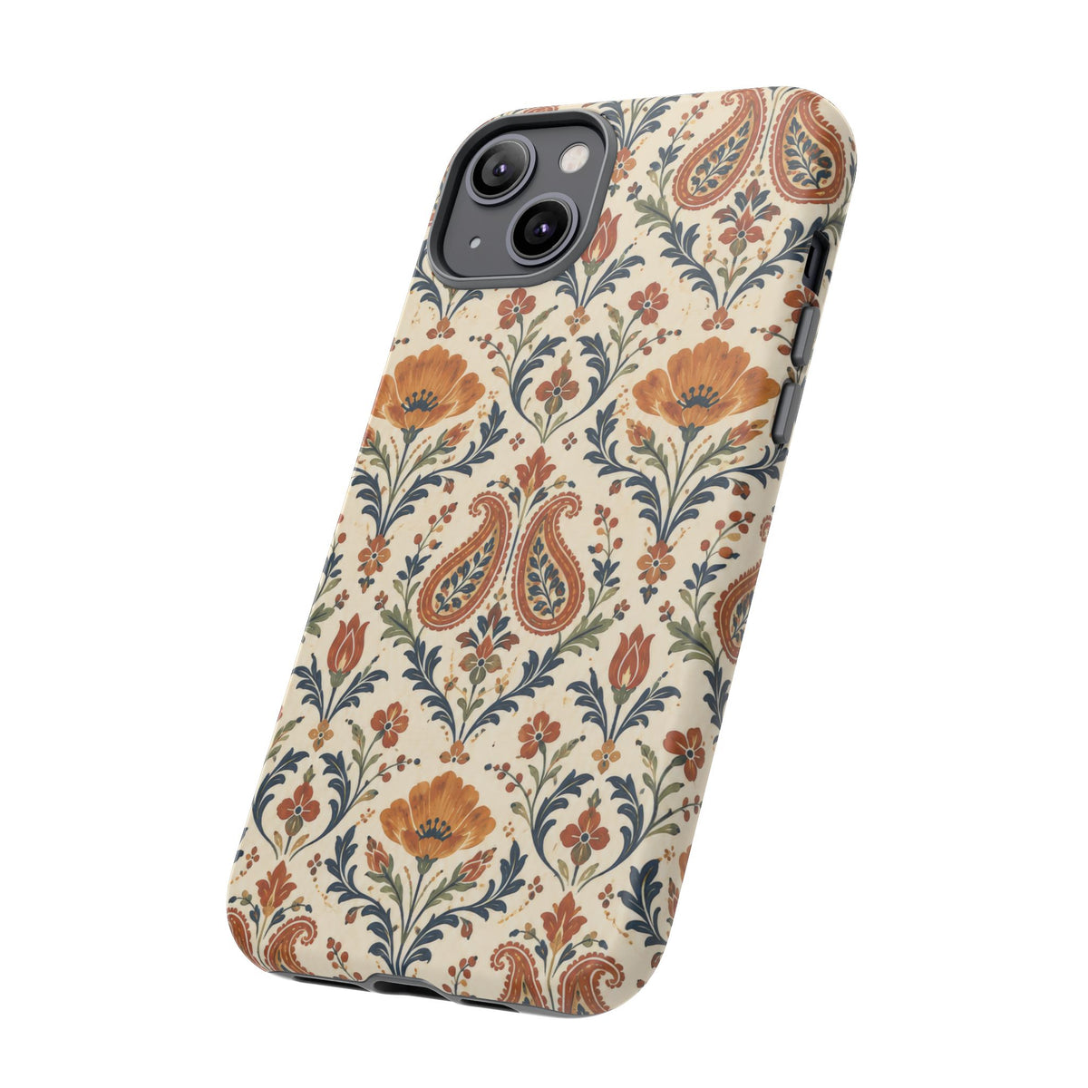 Terracotta Arabesque iPhone Tough Case | Terracotta Floral Paisley