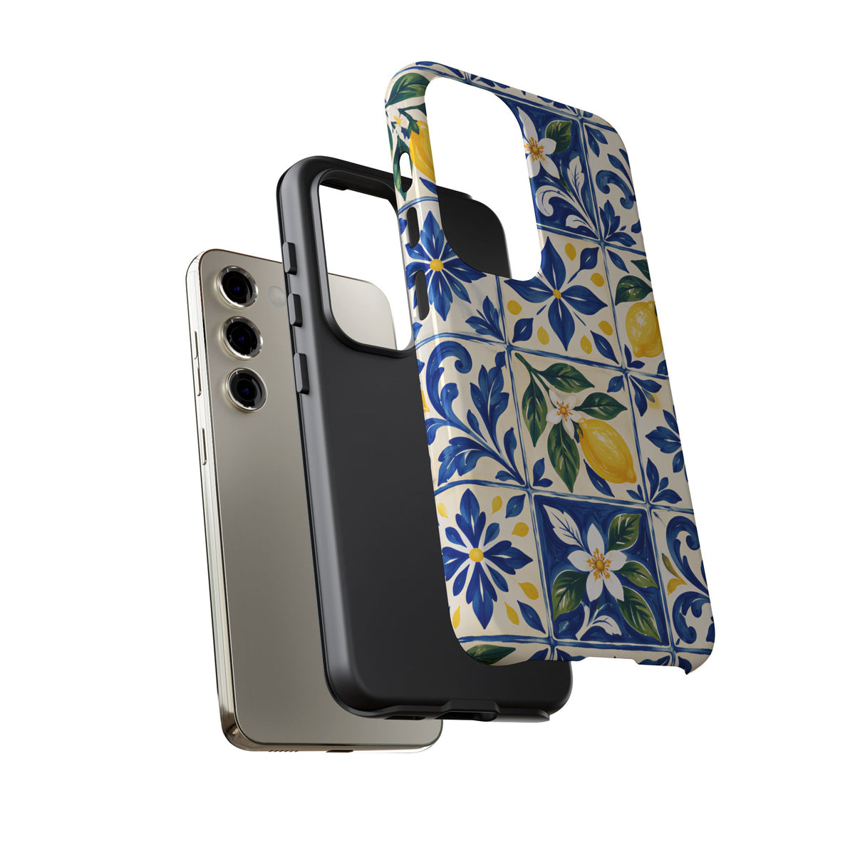 Blue Lemon Tile Samsung Galaxy Tough Case | Azulejo Orchard