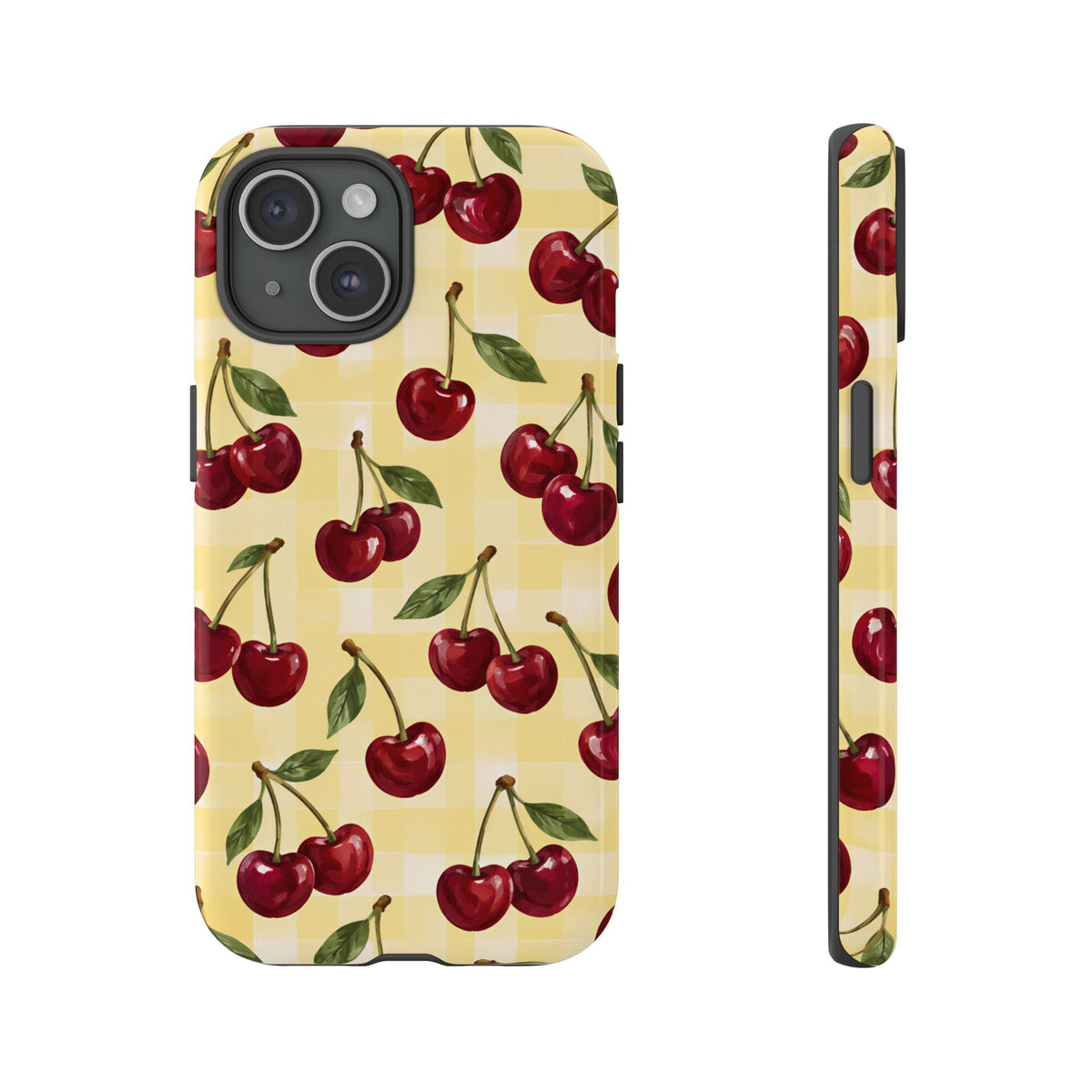 Cherry Gingham iPhone Tough Case | Cherry Picnic