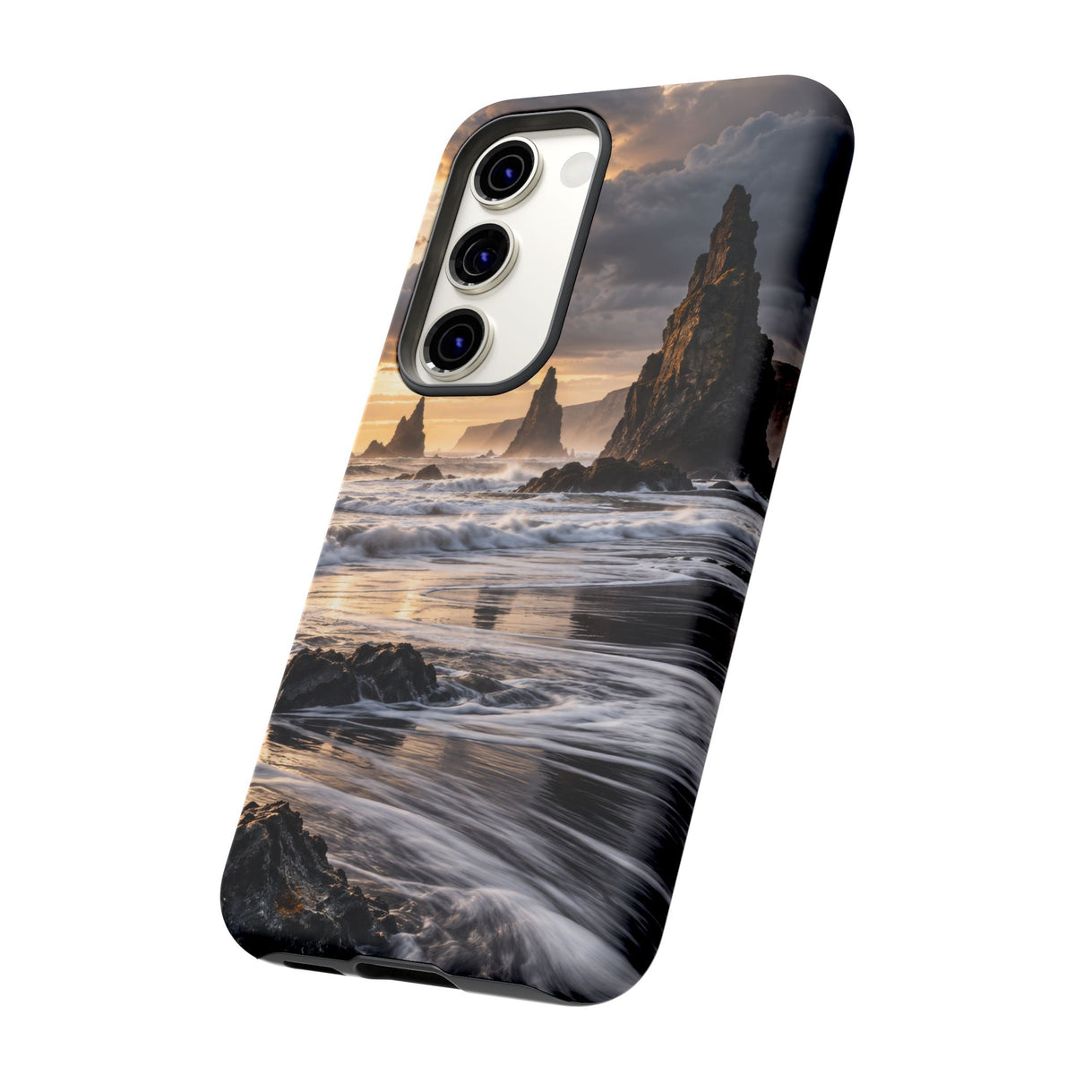 Black Sand and Silver Samsung Galaxy Tough Case | black sand beach