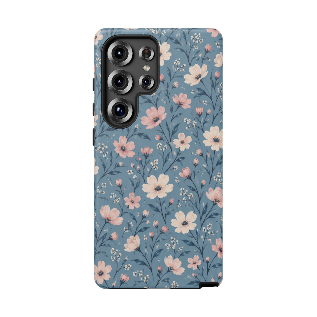 Blue Meadow Samsung Galaxy Tough Case | Pink & Ivory Floral on Blue
