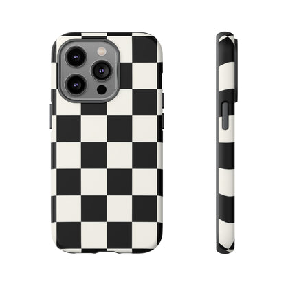 Classic Check iPhone Tough Case | Black & White Checkerboard