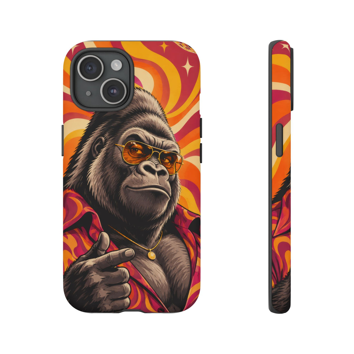 Velvet Groove iPhone Tough Case | Retro Disco Gorilla Art