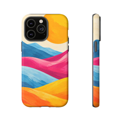 Golden Drift iPhone Tough Case | colorful hills