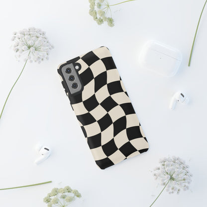Liquid Check Samsung Galaxy Tough Case | Wavy Checkerboard