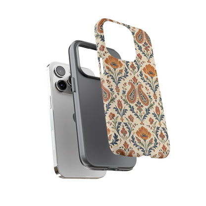 Terracotta Arabesque iPhone Tough Case | Terracotta Floral Paisley